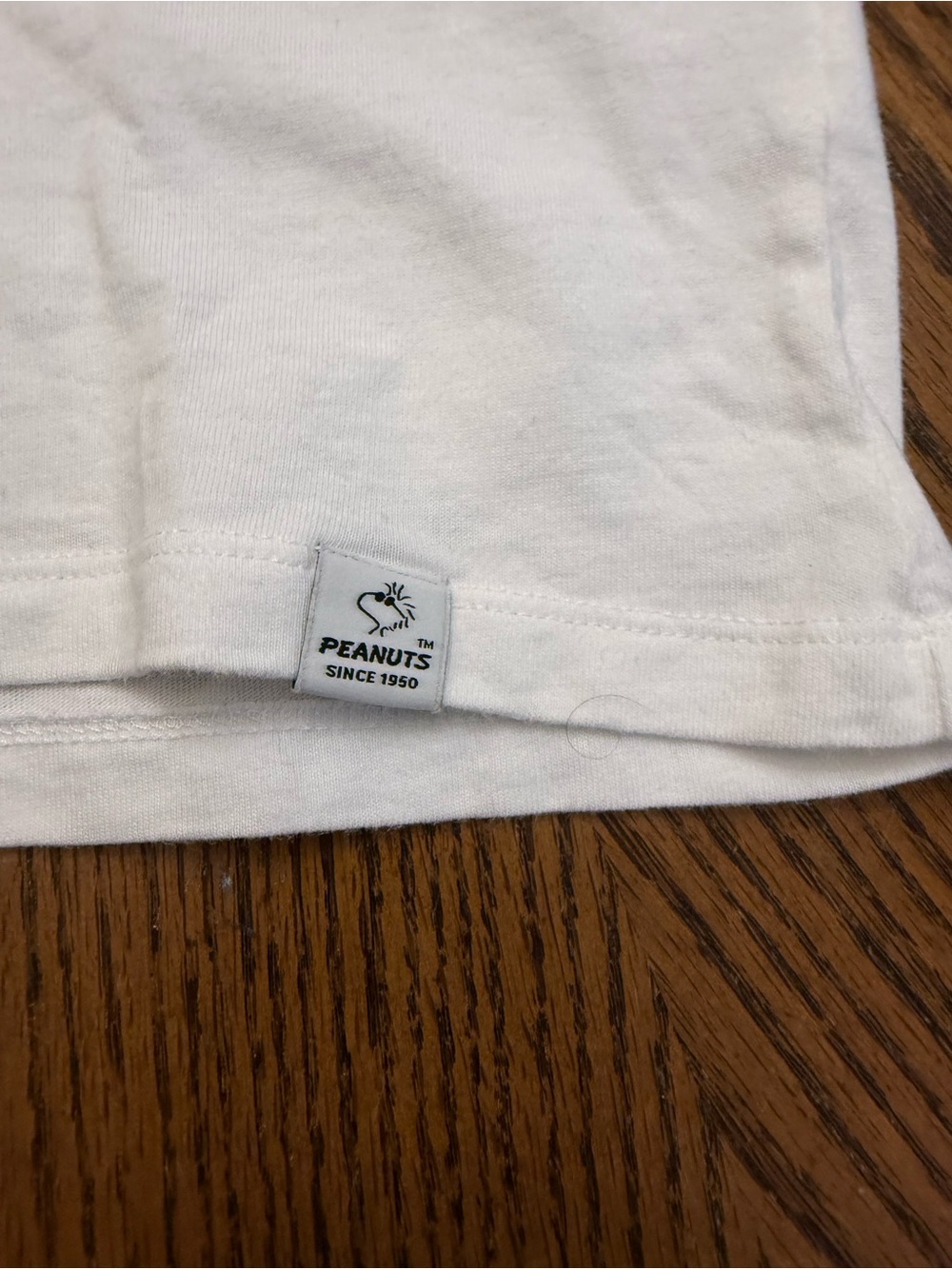 Peanuts White Tee with Gray Logo Print - Picture 4 of 4